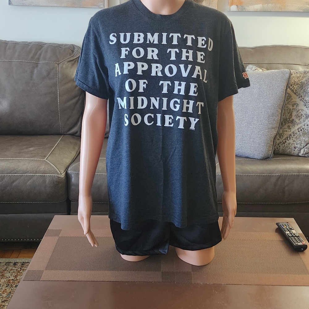 HOMAGE Midnight Society Charcoal Gray Women's Classic Graphic Tee Shirt